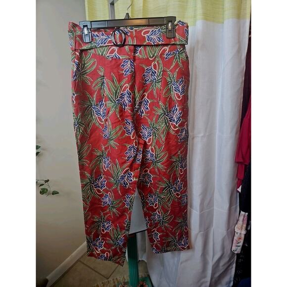 Moon River Pants - Moon River Linen Tropical Pants Size M